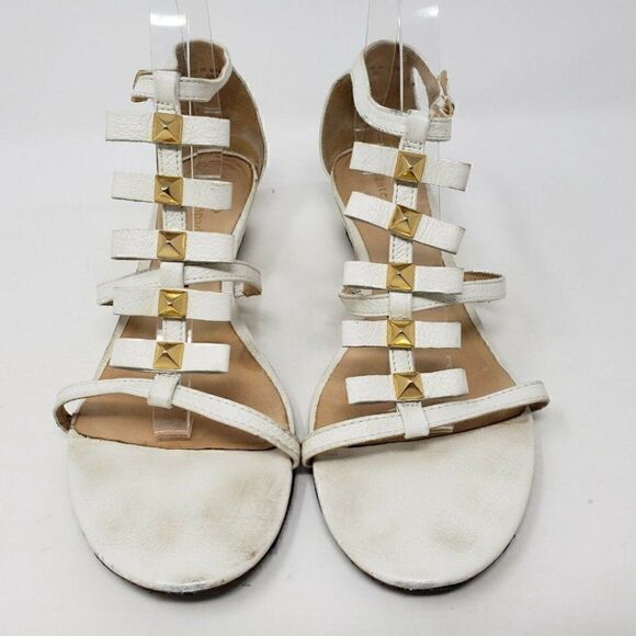 KATE SPADE  WHITE GOLD STRAPPY STUDDED SANDALS 9 M - Picture 2 of 10